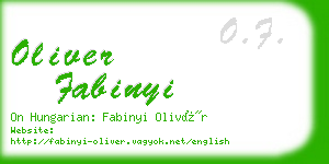 oliver fabinyi business card